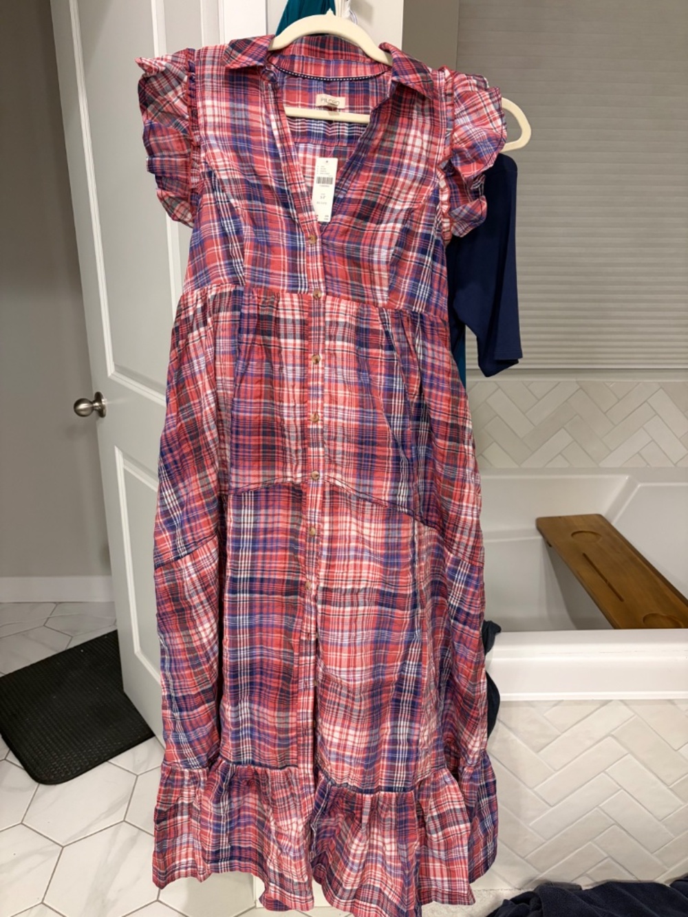 Pilcro Button-Front Ruffle Maxi Dress - Picture 3 of 4